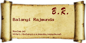 Balanyi Rajmunda névjegykártya